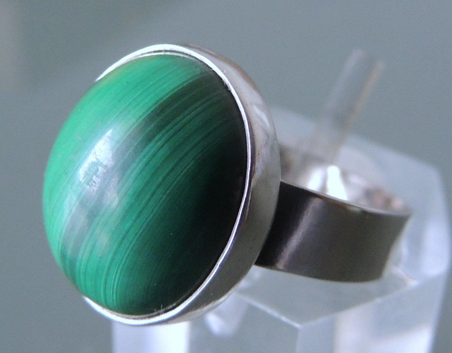 Ringe: Malachit Silber 925 Fingerring Gr. 53 – Gebraucht aus Waldenburg von schaller707 2