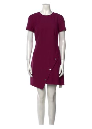 Designer Rebecca Minkoff Rundhals Kleid Bordeaux Grösse S-M