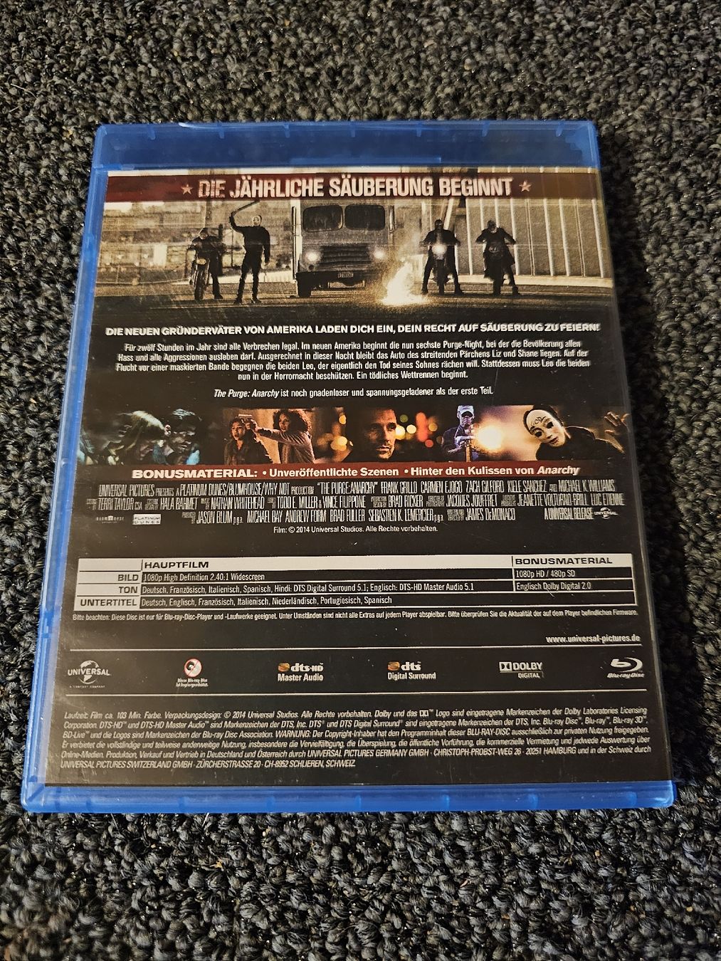 Tutti i DVDs: The Purge: Anarchy - Blu-ray – Usato da Ruswil venduto da jan_bxl5 1