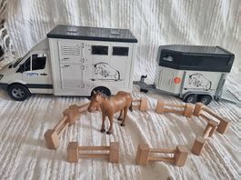Pferdetransporter von Bruder inkl. Anhänger und 3 Pferden 