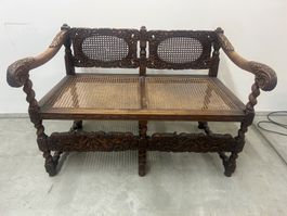 antike Sitzbank Neo-Renaissance-Stil Eiche ca. um 1880