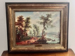 Gemälde Manskirch, Landschaft am See, Top Zustand!