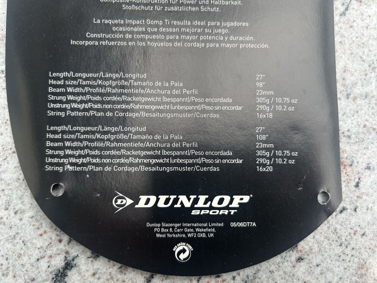 Dunlop Raquettes: Tennisschläger  – Neuf avec emballage d'origine à Zufikon par Michu11 5