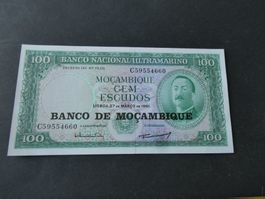 Mocambique 1961, 100 Escudos - ungefaltet