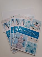4 Weihnachtskarten, Schnee-Motiv, neuwertig, Winterzeit