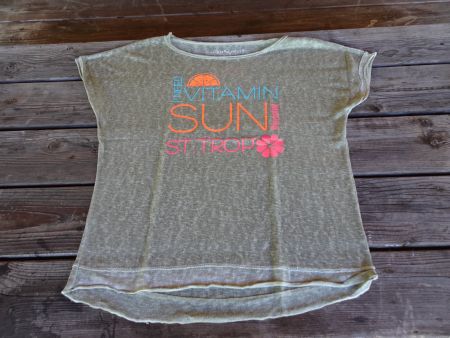Graues Sommer T'shirt Au Soleil St. Tropez Gr. L - 424103