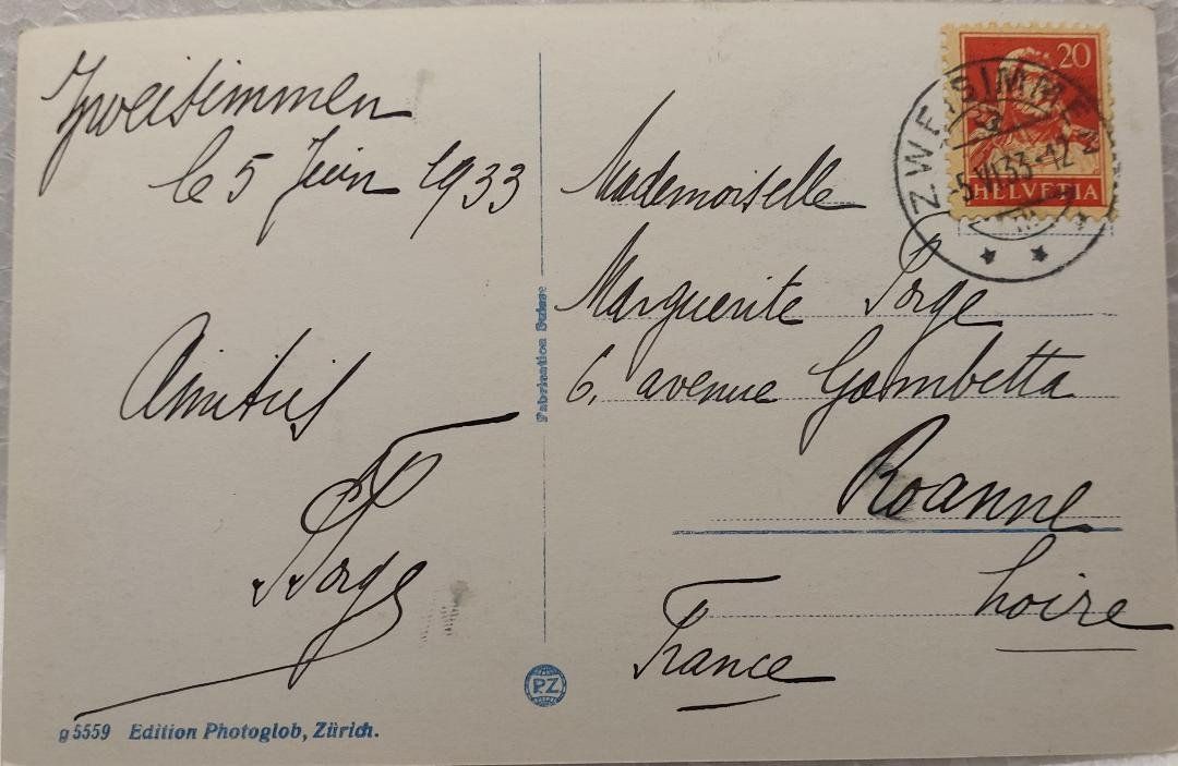 Cartoline postali: ZWEISIMMEN mit Wildstrubel - 1933 – Usato da Delémont venduto da Domdom1 1