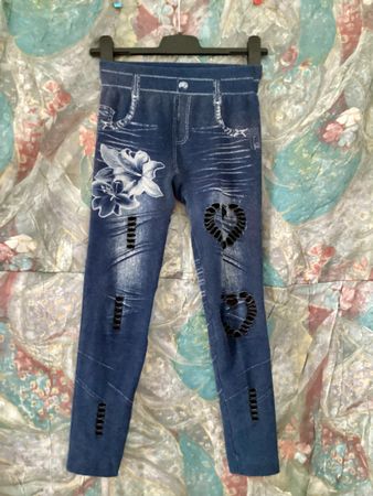 Leggings mit Blumen und Herz Print Grösse 36 - 38