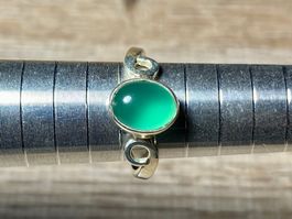 Grüner Achat - orientalischer 925 Silber Ring
