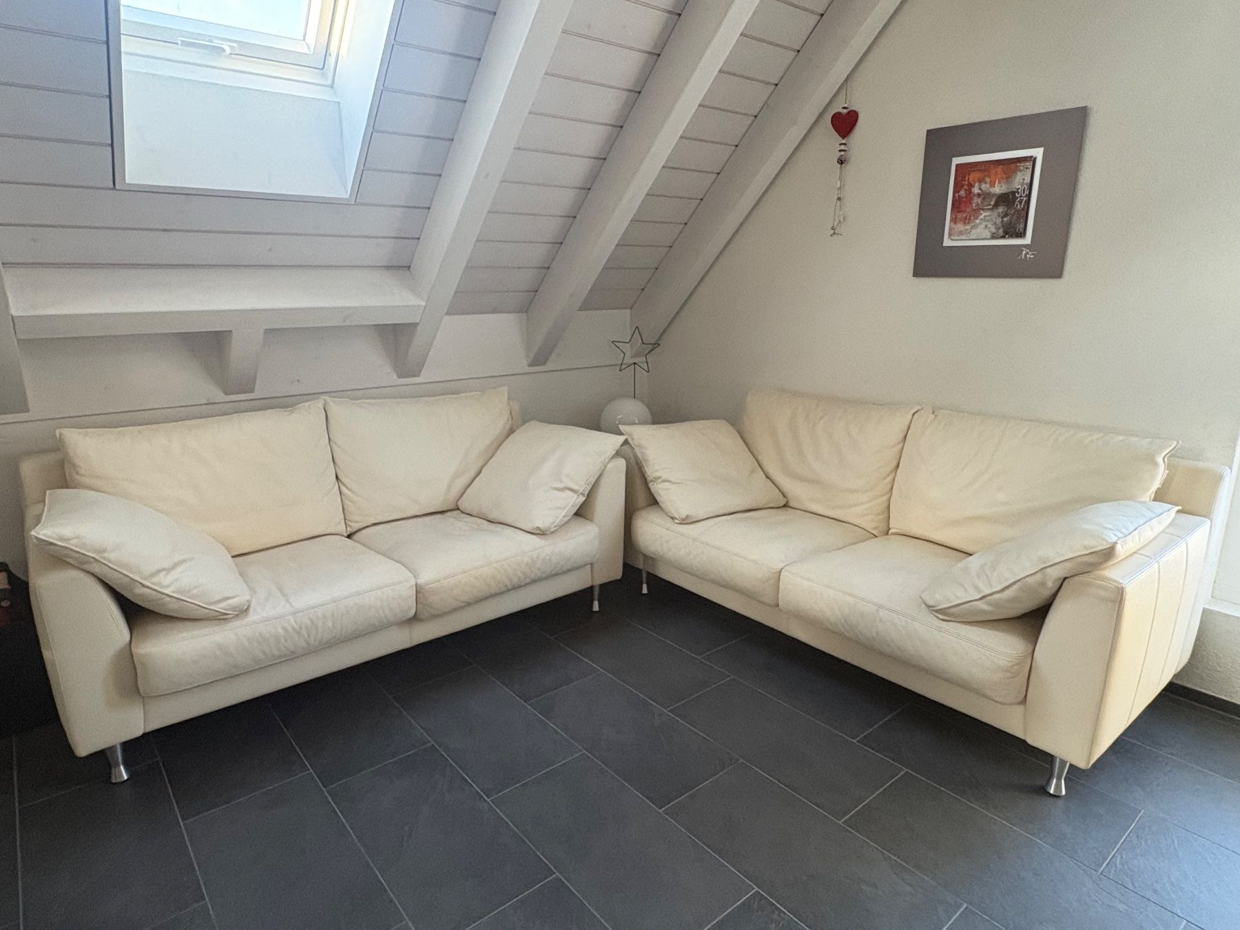Artanova Sofas: Ledersofa Artanova mit Sessel (weiss) – Gebraucht aus Mettmenstetten von Sternenzauber03