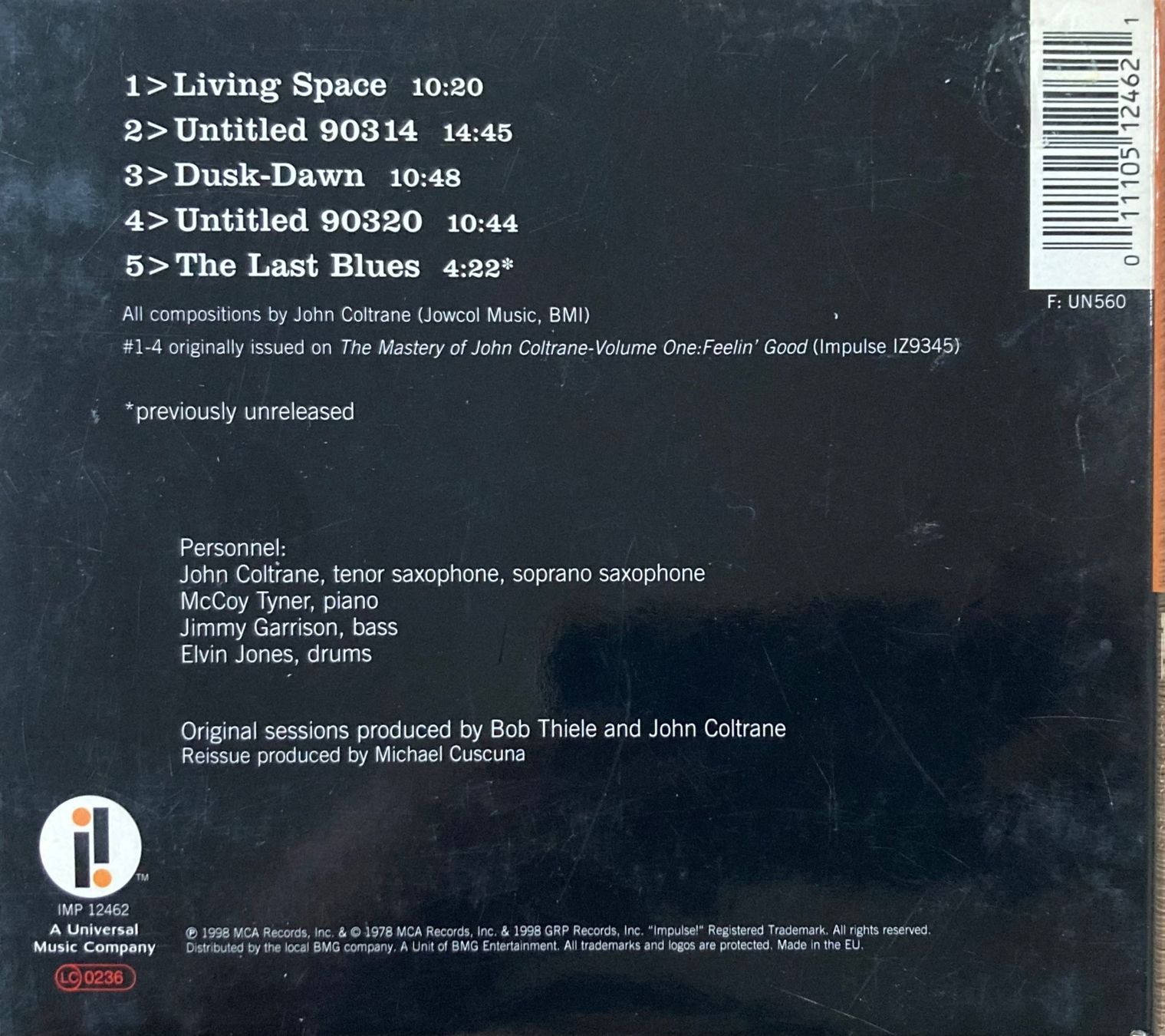 CD: JOHN COLTRANE - LIVING SPACE – Usato da Poliez-Pittet venduto da Newtown-Records 1