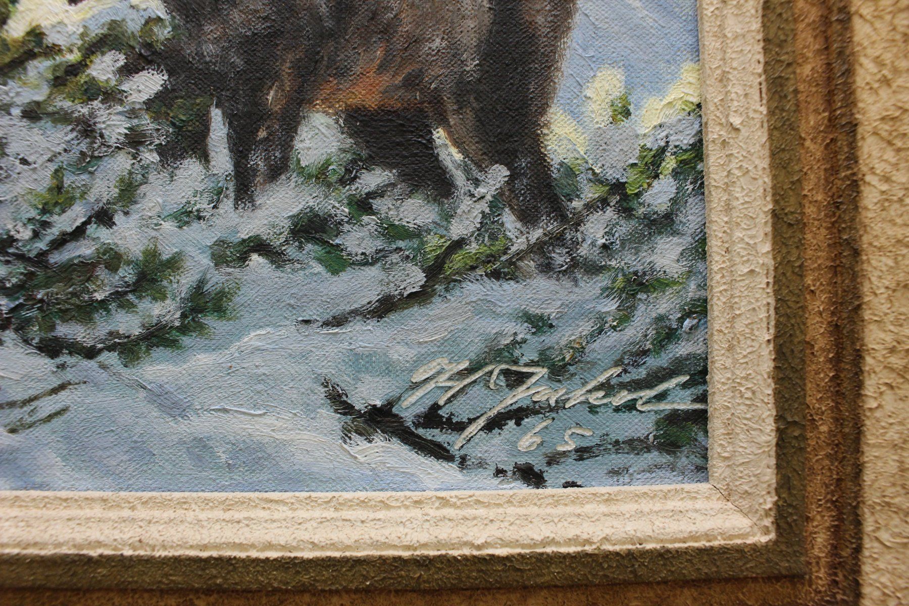 Dipinti: Chamois dans la neige – Usato da Fleurier venduto da Akvdt 6