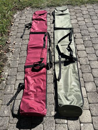2 Skitaschen Set rot und olivgrün 1 mal gebraucht
