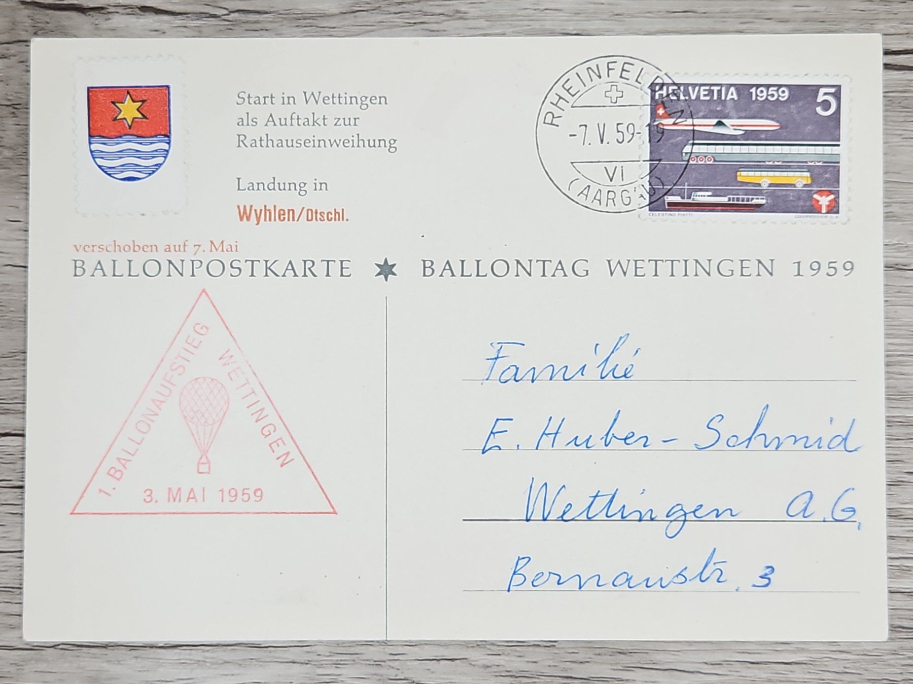 Tutti i francobolli: CL04 Carte Postale + Timbre Suisse 1959 – Usato da Cousset venduto da Patrick_Collections