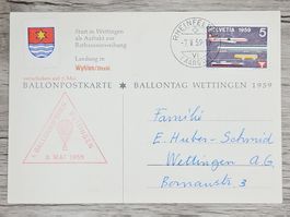 CL04 Carte Postale + Timbre Suisse 1959