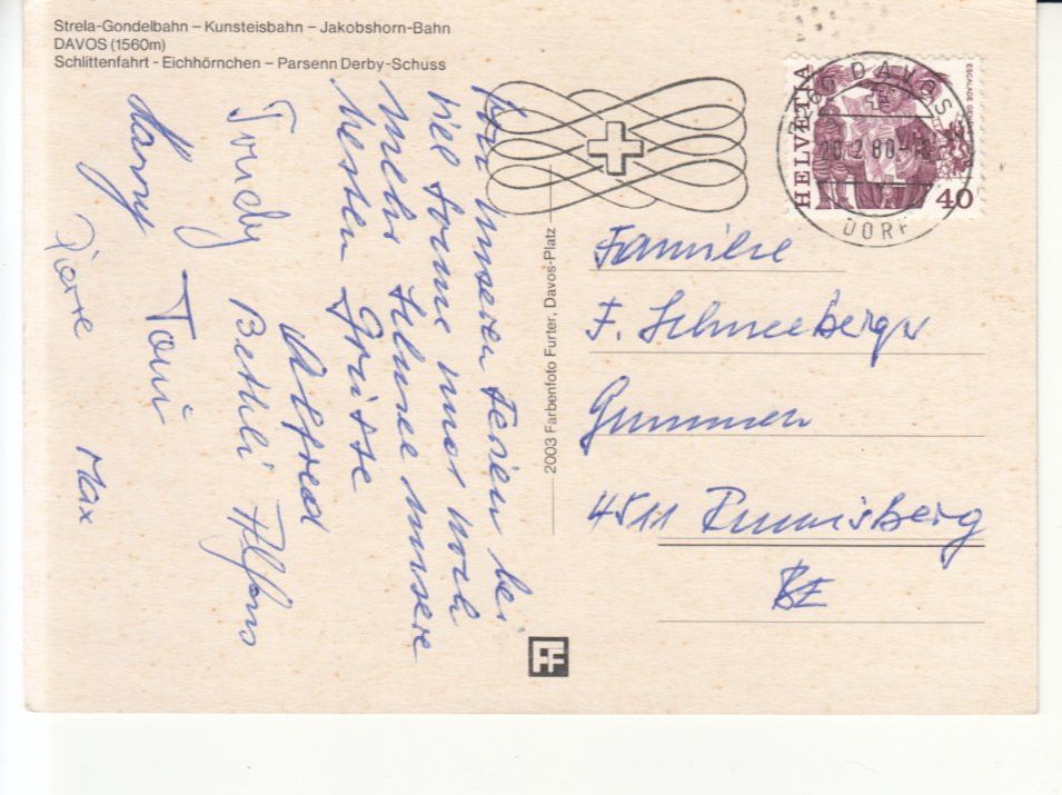 Cartoline postali: Davos 1980 – Usato da Bürglen TG venduto da StampGraf 1