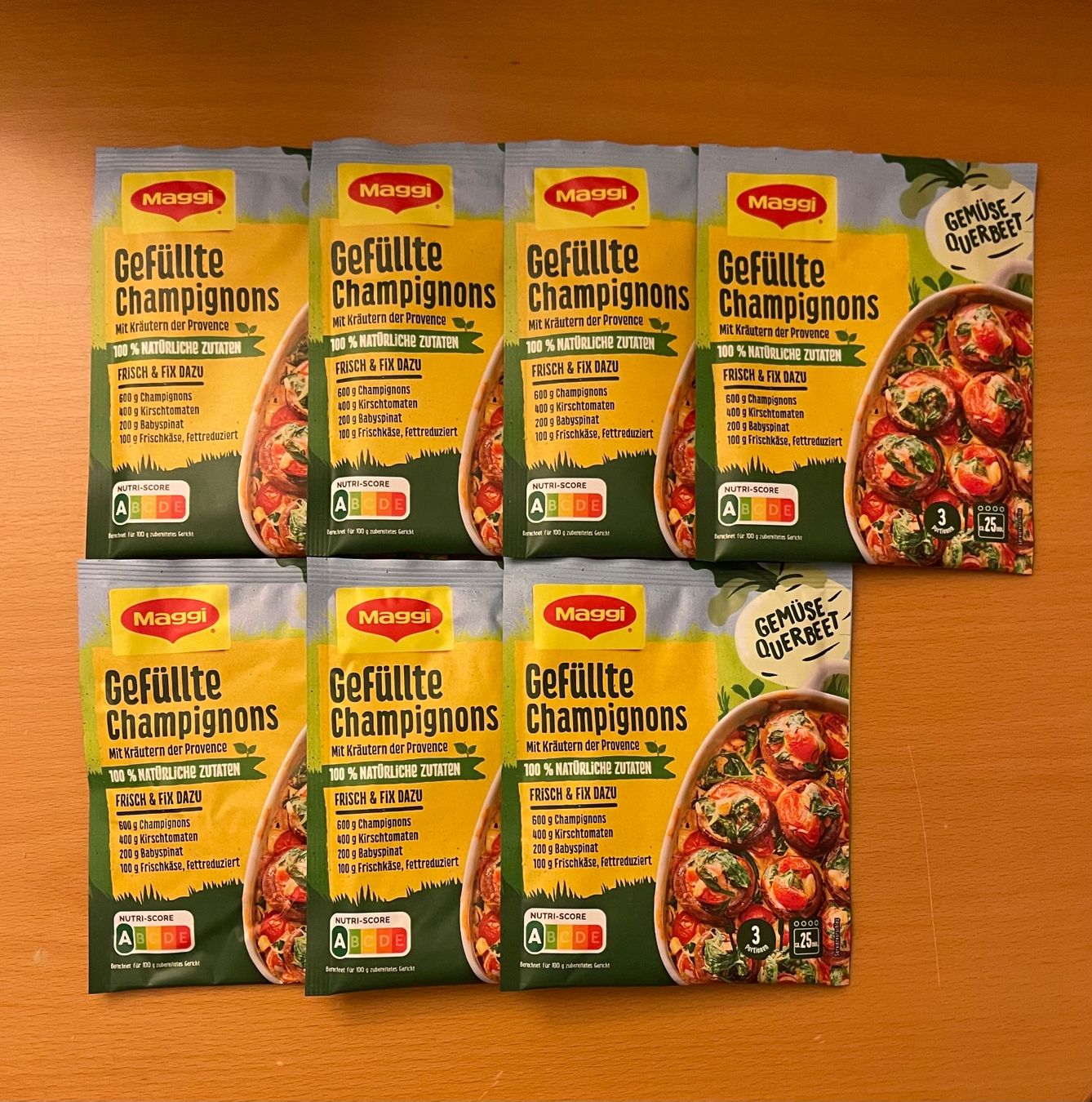Maggi Cibi & Specialità: 7 Beutel Maggi Fix gefüllte Champignons mit Kräutern – Nuovo e nell'imballaggio originale da Basel venduto da Seifehuesli 1