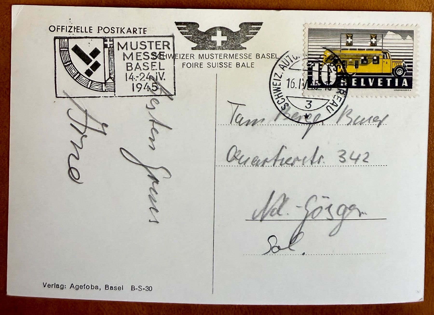 Cartoline postali: Basel - Muster Messe Basel 1945 – Usato da Lutry venduto da Ediego 1