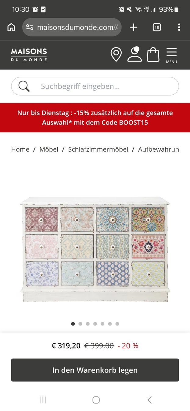 Maisons du monde Cassettiere: Kommode Maison du monde - shaby Chic, zeitnahe Abholung – Usato da Zürich venduto da rev_qnd5 3