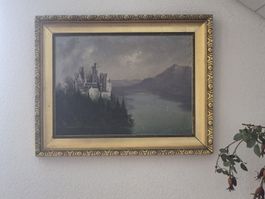 Gemälde Burg am See signiert J.C. Brunner guter Zustand