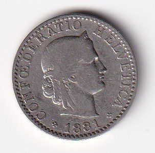 Tutti le monete: Schweiz 20 Rappen 1881 – Usato da Neuchâtel venduto da karlpierrino