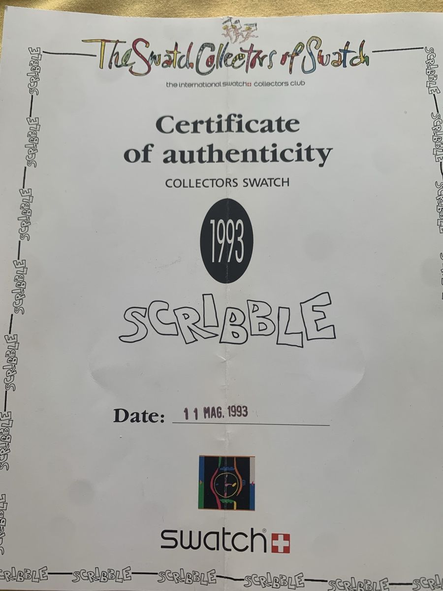 Swatch Uhren: Swatch Collectors Scrabble 1993 - Raro! – Neu und originalverpackt aus Lugano von Edera49 2