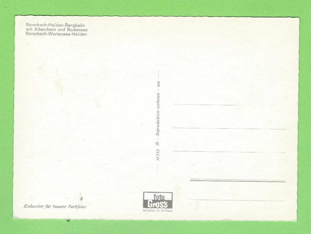 Cartoline postali: Rorschach-Heiden  Bergbahn – Usato da Zürich venduto da t24_de 1