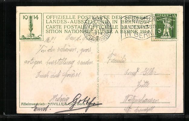 Cartoline postali: Bern, Schweizerische Landes-Ausstellung  – Usato da Berlin venduto da bartko-reher 1