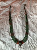 7 reihiges Collier mit Türkis und Koralle aus Indien