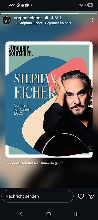 Billets: Openair Solothurn / Stephan Eicher / 16.08.26 – D'occasion à Niederönz par Suna20 1