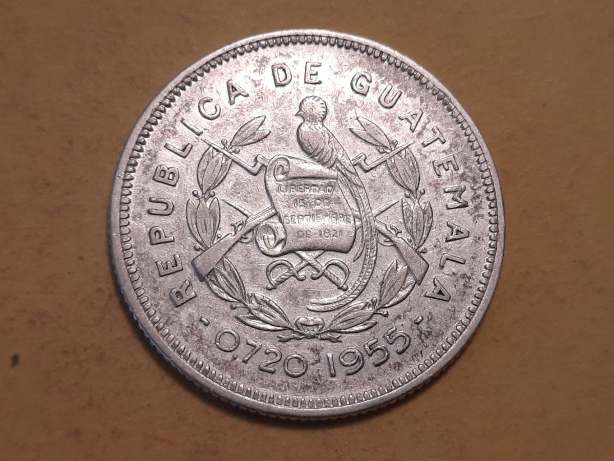 Tutti le monete: Guatemala 25 Centavos "Native Bust" 1955 Silber – Usato da Buchs SG venduto da numispatica 1