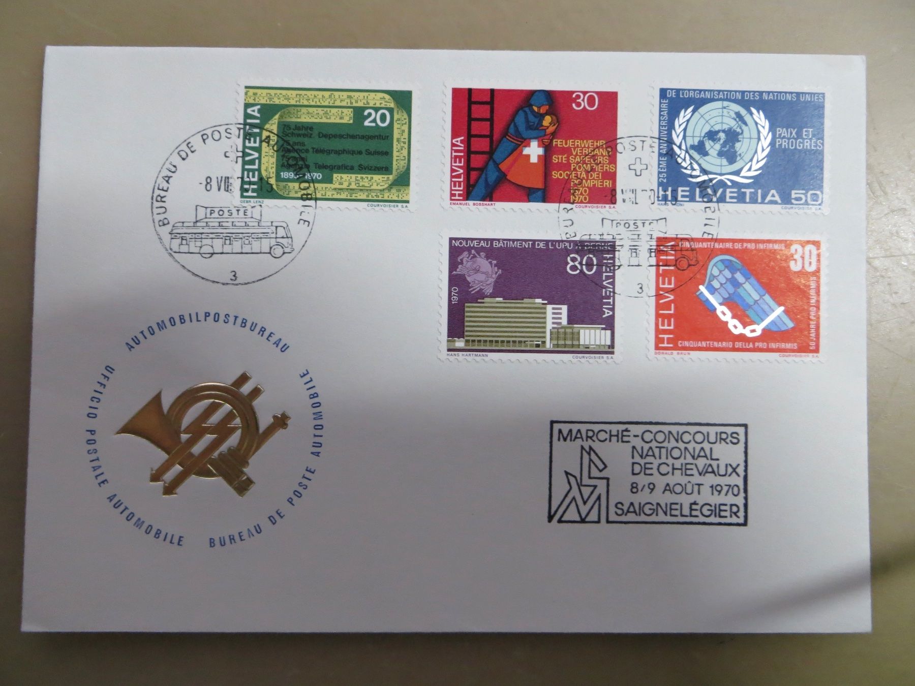 Tutti i francobolli: Satz-Brief FDC Sondermarken 1970 – Usato da Basel venduto da 8013
