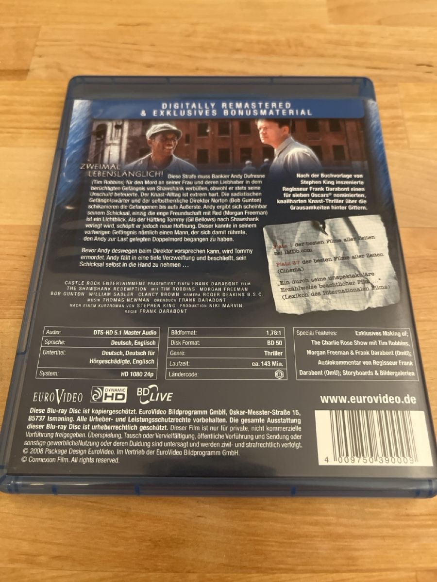 Tutti i DVDs: Die Verurteilten Blu Ray  – Usato da Sargans venduto da pat_lqj7 1
