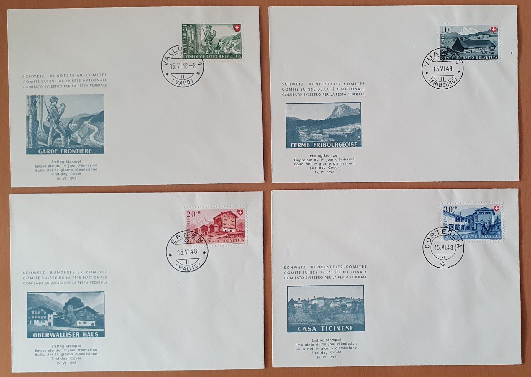 Alle Briefmarken: FDC Pro Patria 1948, B38-B41, Komitee-FDC's – Gebraucht aus Kreuzlingen von Rschweiz1