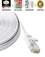 20m Cat6e LAN Netzwerk Patch Kabel Flach cat6 Lankabel rj45