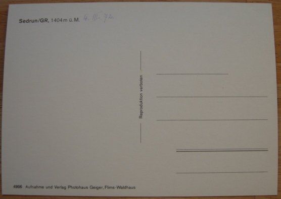 Cartoline postali: Ansichtskarte ungelaufen - Sedrun im Winter – Usato da Dübendorf venduto da rumpumpel 2