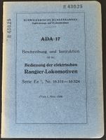 SBB Reglement Rangierlokomotiven Ee 3/3 16311-16326 1929