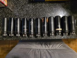 11 Röhren 6L6 Stahl diverse Marken assortiert RCA Purotron..