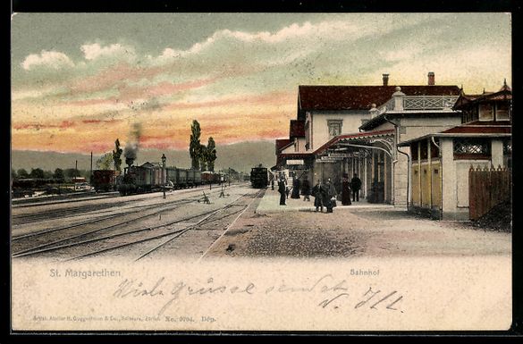 Ansichtskarten: St. Margrethen, Gleispartie im Bahnhof – Gebraucht aus Berlin von bartko-reher