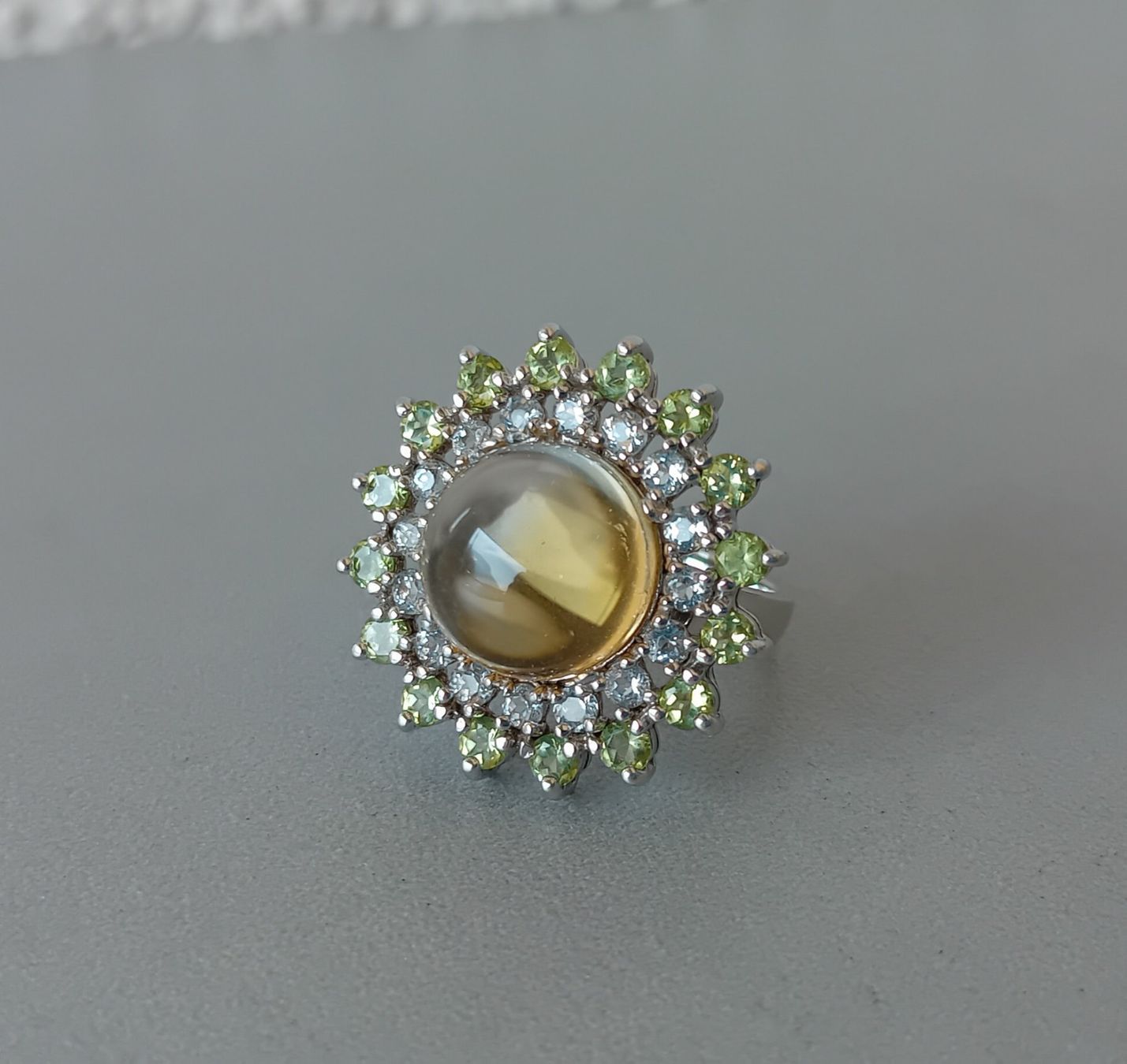 Anelli: Ring Silber mit Citrin, Weisstopas und Peridot – Usato da Stans venduto da wer_fd5f