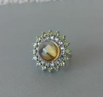 Ring Silber mit Citrin, Weisstopas und Peridot