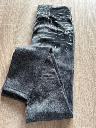 Slim Jeggings jeansblau mit Muster gefüttert Gr. S - M