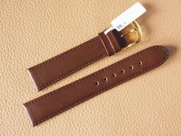 NOS feines Leder-Uhrenband Glattleder Mokka-Braun 18mm NOS