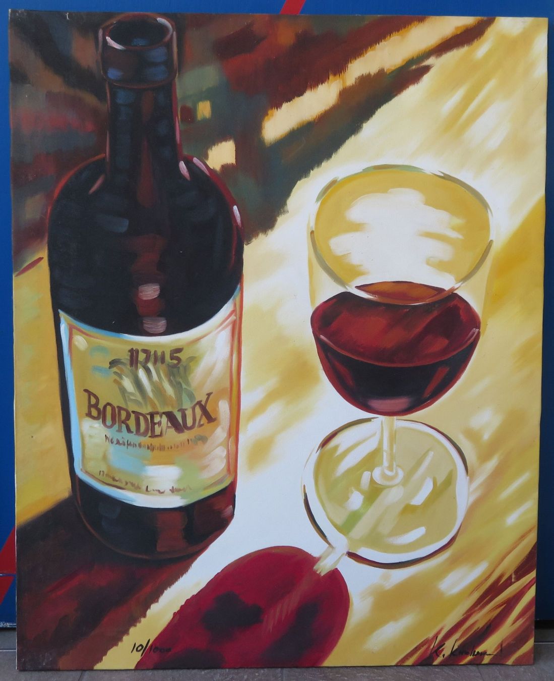 Gemälde: Acryl- / Ölgemälde "Stillleben mit Rotwein", 79x100 cm – Gebraucht aus Oberriet SG von ganesh435 1