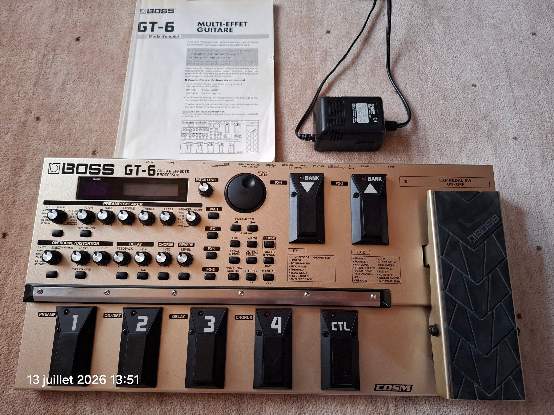 Instruments de musique: Boss GT-6 ****   1.-    **** – D'occasion à Yverdon-les-Bains par Dan00 5