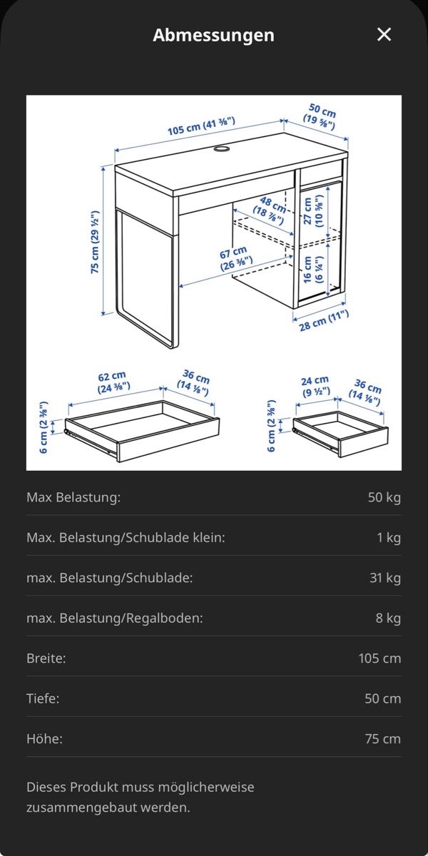 Ikea Scrivanie: Ikea Schreibtisch – Usato da Muri AG venduto da and_fw2s 2