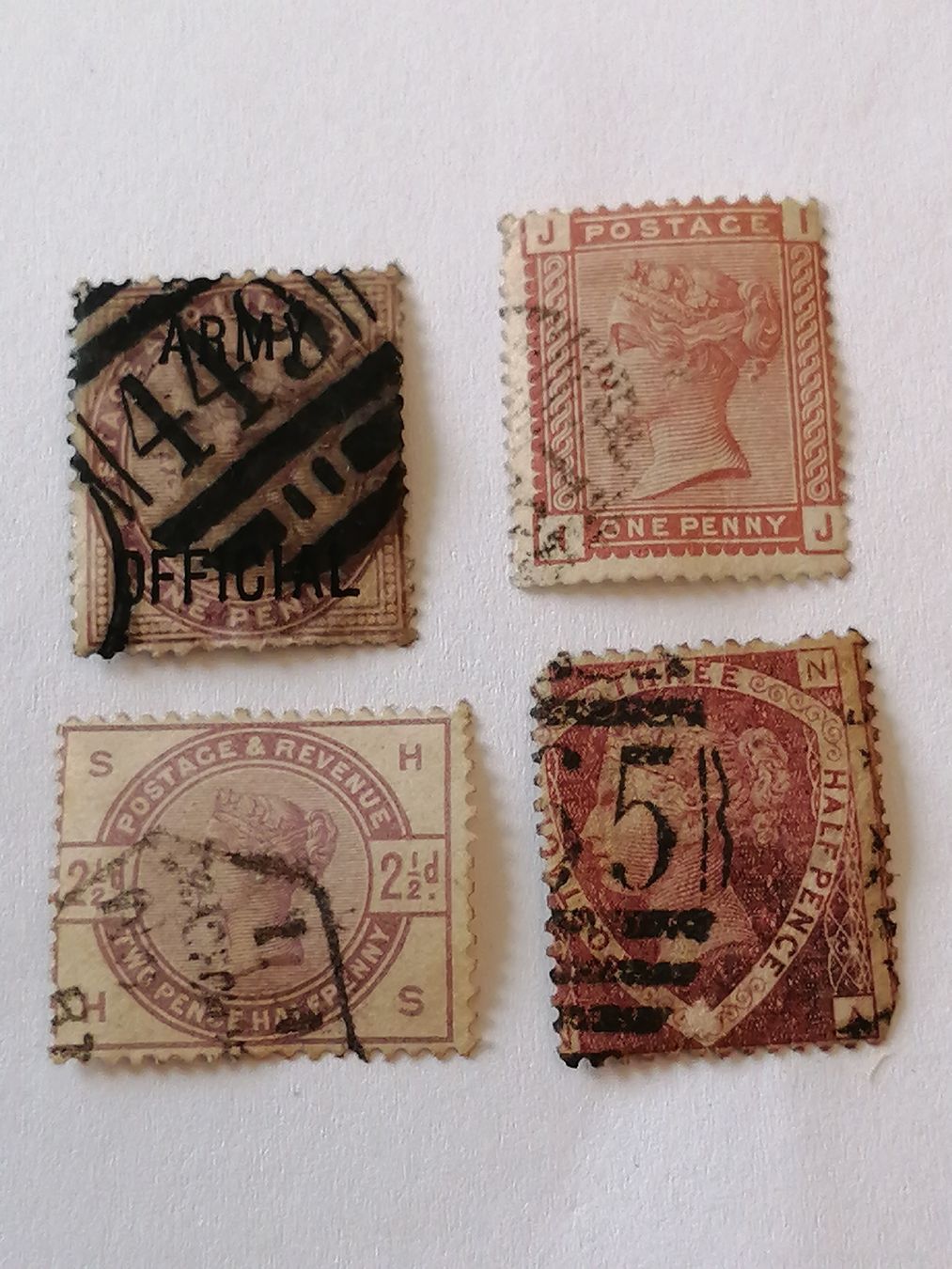 Alle Briefmarken: 4mal QV 1874 bis 1881  – Gebraucht aus Happerswil von tschergi