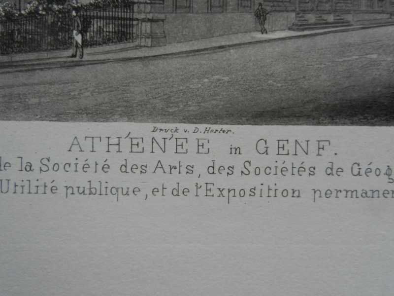 Incisioni: Genève Genf Athenée Aquatinta – Usato da Risch venduto da Rischli15 2