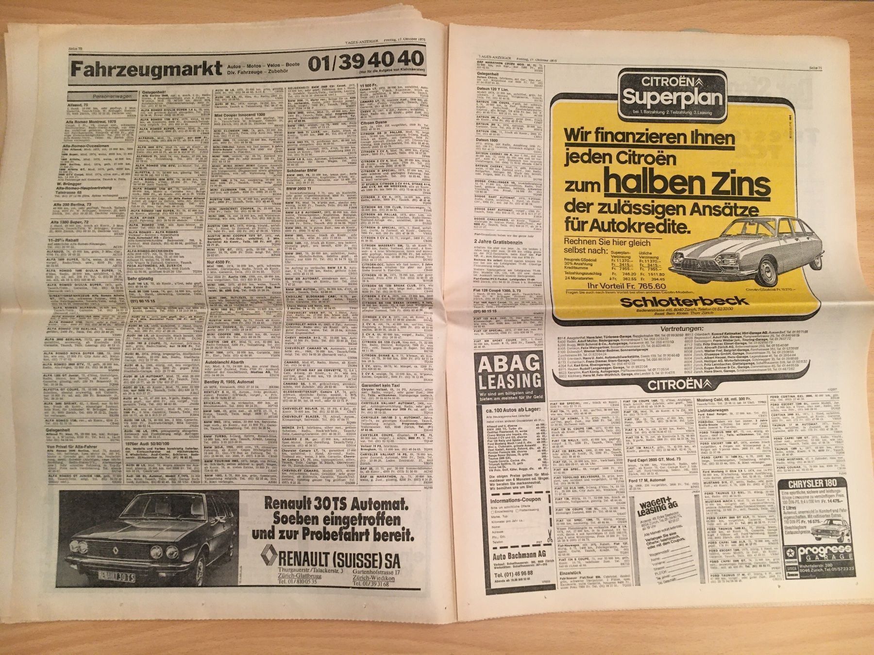 Riviste & Magazine: Tagesanzeiger vom 17. Oktober 1975 – Usato da Luzern venduto da Jiggy_8898 8