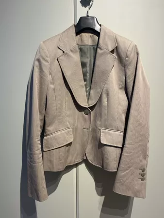 Damen Blazer gestreift beige sage-grün guter Zustand